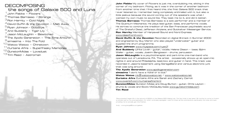 Decomposing - a fan tribute to Galaxie 500 and Luna - sleeve